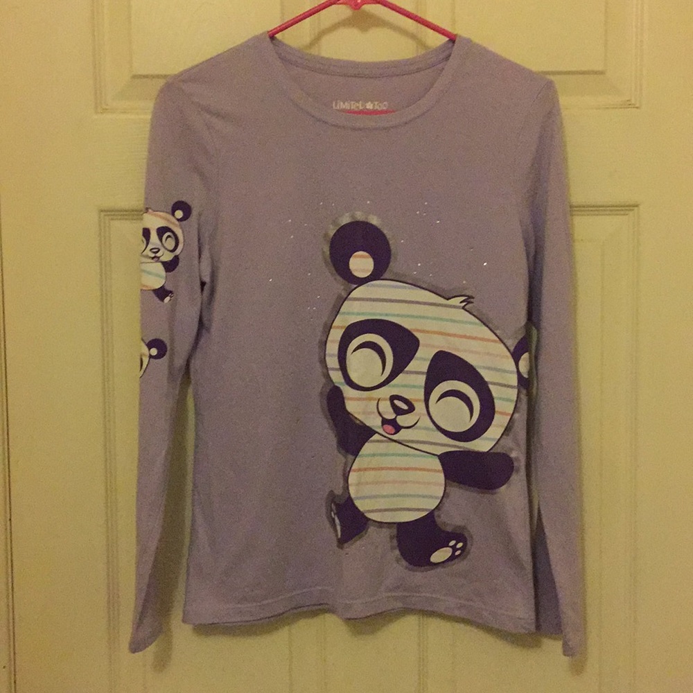 Cartoon Panda Long Sleeved Tee